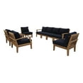thumbnail image 2 of Modway Marina 8 Piece Outdoor Patio Teak Set in Natural Navy, 2 of 10
