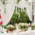 thumbnail image 5 of 6 Pack 3.75 Feet/Piece Artificial Fake Wisteria Vine Ratta Hanging Garland Silk Flowers String Home Party Wedding Decor (6PCS-Large White Wisteria), 5 of 5