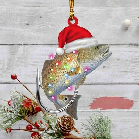 

Musatteng Chandelier Hanging Green Bass Fish Largemouth Flat Beads for Doorways Beads Car Winter Mantle Decorations for Living Room Replacement for Chandeliers Hanging Birds