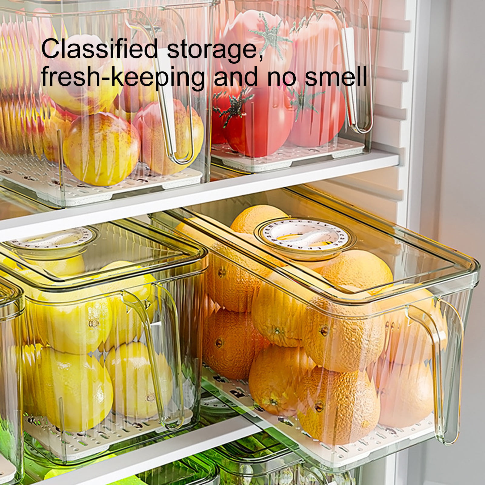 Food Kitchen Storage Box Tupperware Sera Series Vegetable Fruit Storage  Container 800ml, Sealed Vacuum Cover Cans, Organizer
