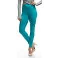thumbnail image 2 of LMB Lush Moda Women's Leggings Basic Polyester - Extra Buttery Soft with Slimming Fit for Casual Wear, Lounging, Yoga, Exercise and Layering - Many Colors - Variety of Colors - Teal (XS - XL), 2 of 5