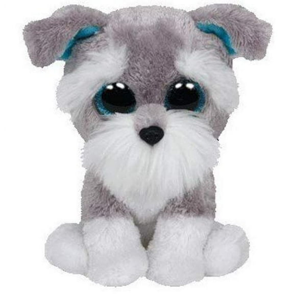 TY Beanie Boos - WHISKERS the Schnauzer Dog (Glitter Eyes) Small 6" Plush NO TY HANG TAG