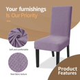 thumbnail image 3 of Stretch Chair Covers for Dining Chairs Set of 2 Decorative Jacquard Dining Room Chair Covers Washable Kitchen Chair Slip Covers for Dining Room, Hotel, Party (2, Light Purple), 3 of 7