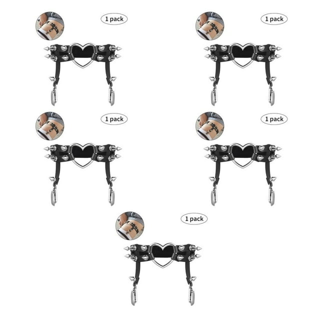Guardoinrt Scratch-proof Garter Belt With Non-sliding For Party Stable Fixation Ring Garter Belt Fine Stitching dark coffee 5Set