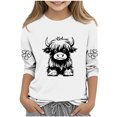 thumbnail image 2 of Lovzfmll T-Shirt Graphique à Manches 3/4 pour Enfants, Col Rond Décontracté, Style Col Rond pour Tout-Petits 3-4 Ans, 2 of 4