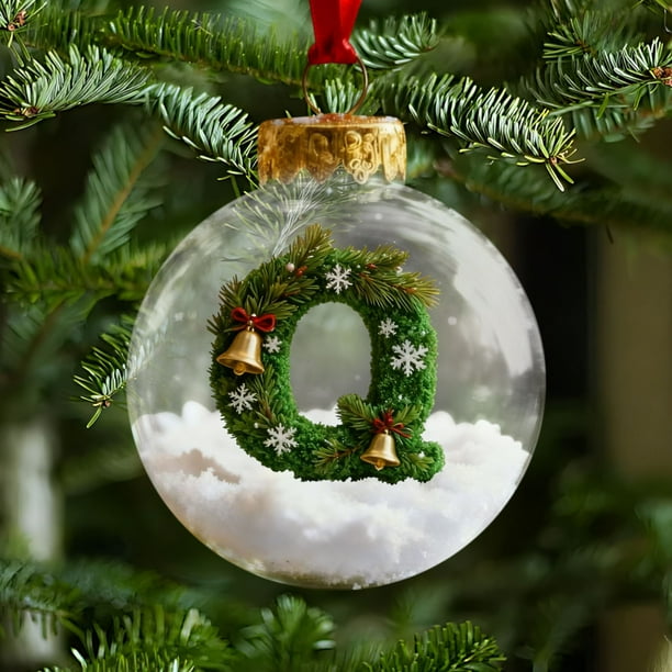 Adornos navideños, adornos navideños, regalos navideños, colgante de bola con letra navideña, bola decorativa