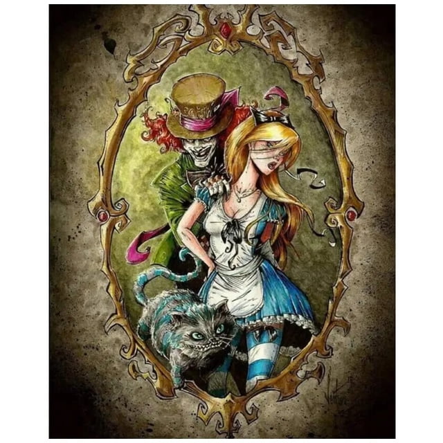 Disney-pintura de diamantes de Alicia en el país de las Maravillas, bordado de diamantes de imitación DIY, mosaico de fantasía, punto de diamante, EE3151