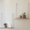 thumbnail image 5 of HULKLIFE Hanging Shelves for Wall & Window Plant Shelf Indoor - Floating Wall Shelves for Bedroom Bathroom Living Room - Macrame Boho Wall Hanging Shelf - Triangle Rope Rustic Wood Shelving, 5 of 6