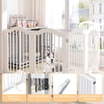thumbnail image 6 of BAYUELSWU 4 Panels Foldable Pet Dog Gate, Wood Freestanding Dog Gate Fence with 2 pcs Support Feet (White), 6 of 7