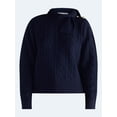 thumbnail image 5 of Free Assembly Women’s Tie Neck Cable Knit Sweater, Midweight, Sizes XS-XXL, 5 of 5