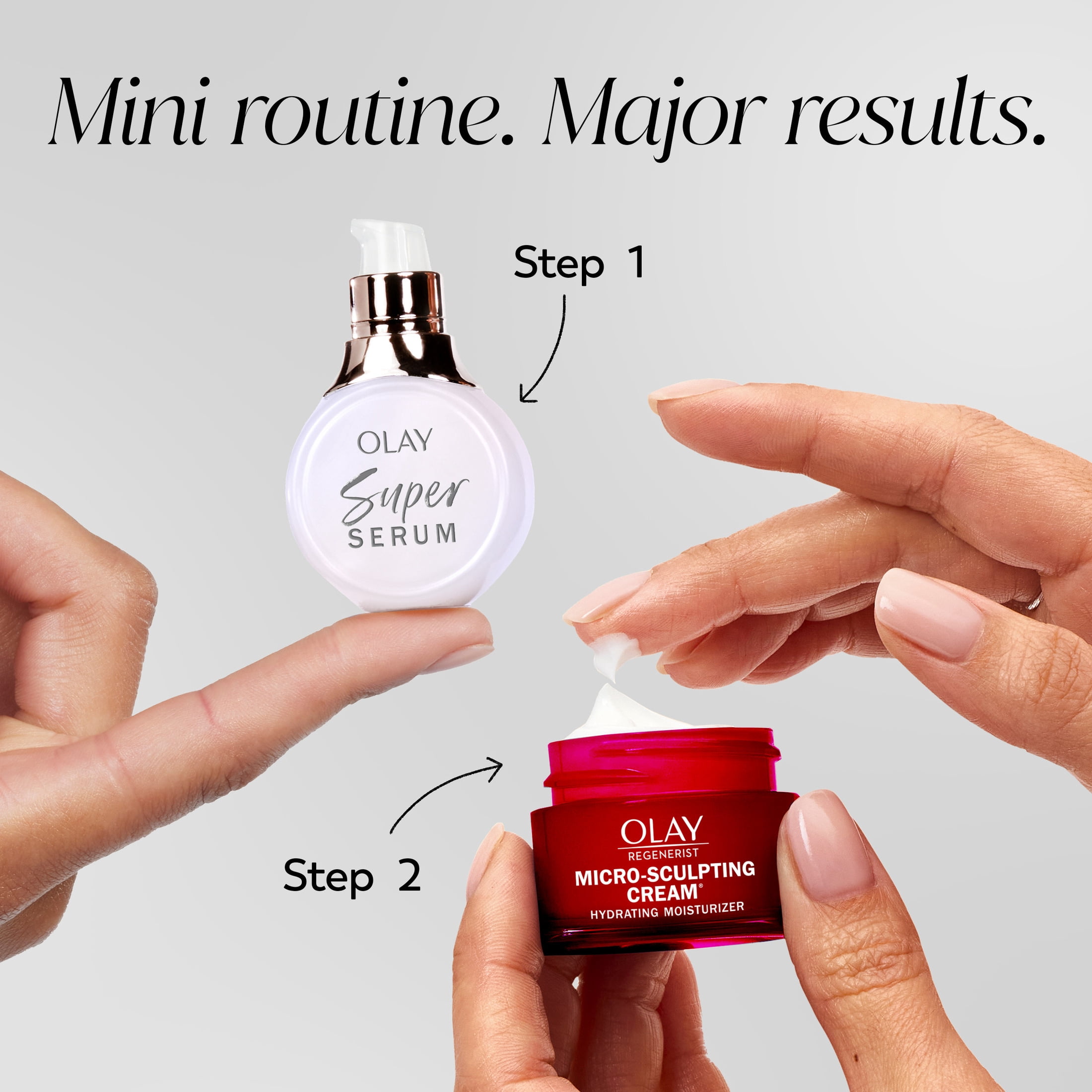 Olay Super Serum and MicroSculpting Cream Mini Duo Best Sellers Kit, Super Serum 0.4 fl oz, MSC 0.5 fl oz