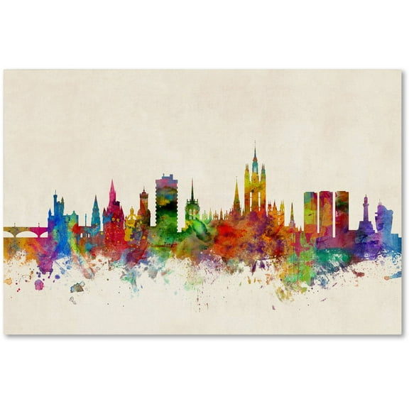 Trademark Fine Art "Aberdeen Scotland Skyline" Canvas Art by Michael Tompsett