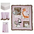 thumbnail image 2 of Lambs & Ivy Ladybug Jungle 4-Piece Crib Bedding Set - Brown, Purple, Animals, 2 of 6