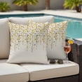 thumbnail image 3 of 2 Pack Outdoor Waterproof Throw Pillow Covers,Spring Flower Vines Retro Linen Decorative Square Patio Pillowcases for Chair Couch Sofa 16x16in, 3 of 9
