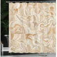 thumbnail image 4 of Ambesonne Brown Shower Curtain, Vintage Marble Effect, 69"Wx84"L, Tan Cream, 4 of 5