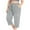 Gray, variant on Womens Plus Size Capris with Pockets- Baggy Casual Soft Summer Elastic Waist Cargo Pants Gray Size 3XL