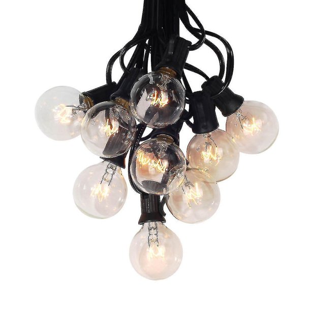 Eu Plug220w - Cadena de luces para exteriores 7,62 m 25 piezas Bombillas enchufables G40 Iluminación para exteriores