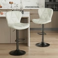 thumbnail image 5 of Fijinhom Faux Leather Bar Stools Set of 4 with Metal Base for Kitchen Counter Dining Room,White, 5 of 9