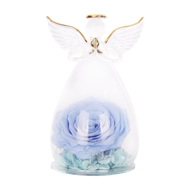 Regalos de rosa de ángel, rosa en cristal, regalos para mamá, abuela, mujer, novia, día de San Valentín, cumpleaños, decoración del hogar