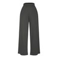 thumbnail image 5 of Women's Wide Leg Sweatpants Thick Thermal Drawstring Pants Side Pockets, Elastic Waist, Solid Color, High Waisted Baggy Pants, Straight Leg Trousers, For Daily Wear, Streetwear, 5 of 9