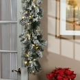 thumbnail image 2 of National Tree Company Pre-Lit Artificial Christmas Garland, Green, Snowy Green, White Lights, Decorated With Pine Cones, Frosted Branches, Battery Operated, Christmas Collection, 9 Feet, 2 of 6