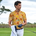 thumbnail image 3 of Sikiie Daisy maple fall Print Men's Short-sleeved POLO Shirts, Button-down Shirts and T-shirts are Suitable for Vacation, Leisure and Business-Small, 3 of 6