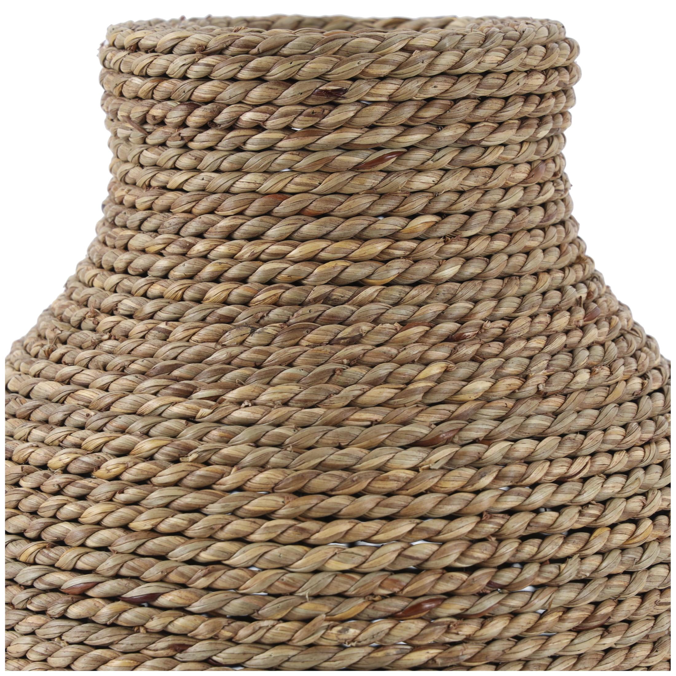 DecMode 16" Handmade Wrapped Brown Seagrass Vase