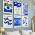 thumbnail image 5 of Cuadro sobre lienzo con mariposas y plantas botánicas de Matisse Andy Warhol, pósteres y grabados de arte mural de Bauhaus azul para decoración de salas de estar, 5 of 5