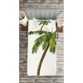 thumbnail image 3 of Ambesonne Tropical Quilted Bedspread Set 2 Pcs, Cartoon Palm Trees, Twin Size, Green Brown, 3 of 3