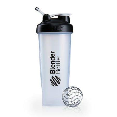 BlenderBottle 32oz Classic Shaker Cup with Wire Whisk BlenderBall and Carrying Loop, Full Color (Best Protein Blender Bottle)