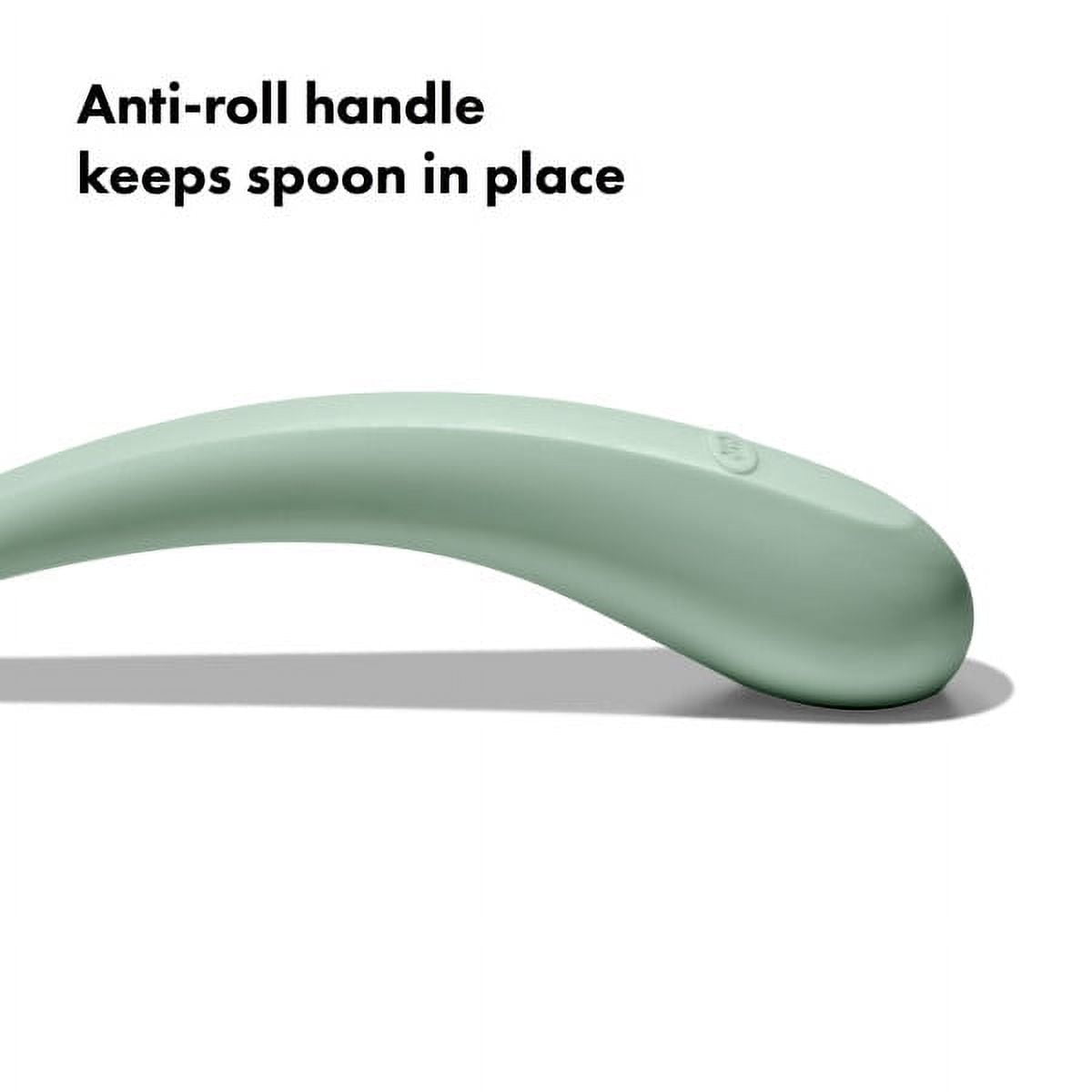 OXO Tot Baby Silicone Spoon 2-Piece Set, for ages 6+ Months, Opal and Dusk