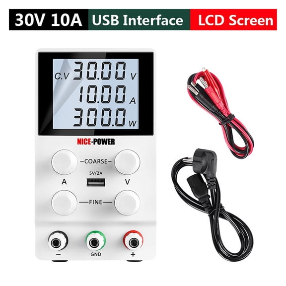 DC Switching Lab Power Supply Laboratory Adjustable LCD Screen High Precision 30V 10A 60V5A Variable Power Regulator 0.001A 120V ,Low-loss