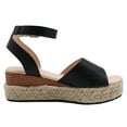 thumbnail image 4 of Apakowa Girls Espadrille Flatform Wedge Sandal Summer Open Toe Platform Sandals (Color : Black, Size : 11 Little Kid), 4 of 8