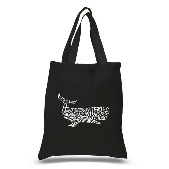 LA Pop Art Small Word Art Tote Bag - Humpback Whale