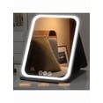 thumbnail image 1 of LED Makeup Mirror With Lights (3 Colour Illumination): Dimmable Touch Screen, Rechargeable Folding Portable Beauty Mirror For Desktop & On-The-Go Makeup, 1 of 9