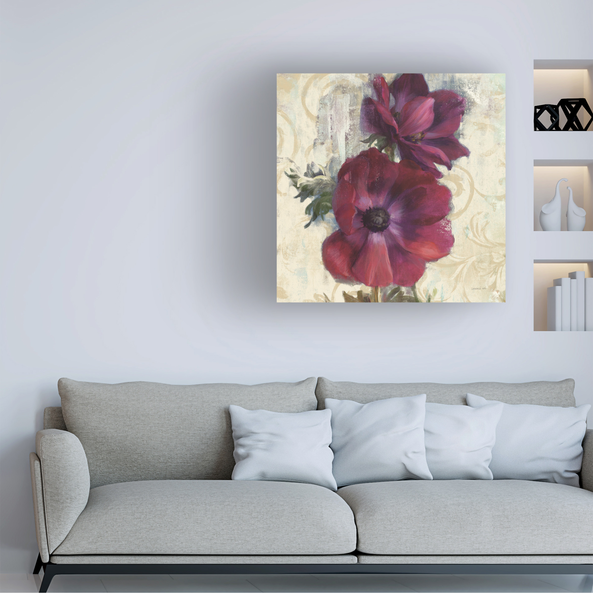 Trademark Fine Art 'Rich Anemones I on Ivory' Canvas Art by Danhui Nai