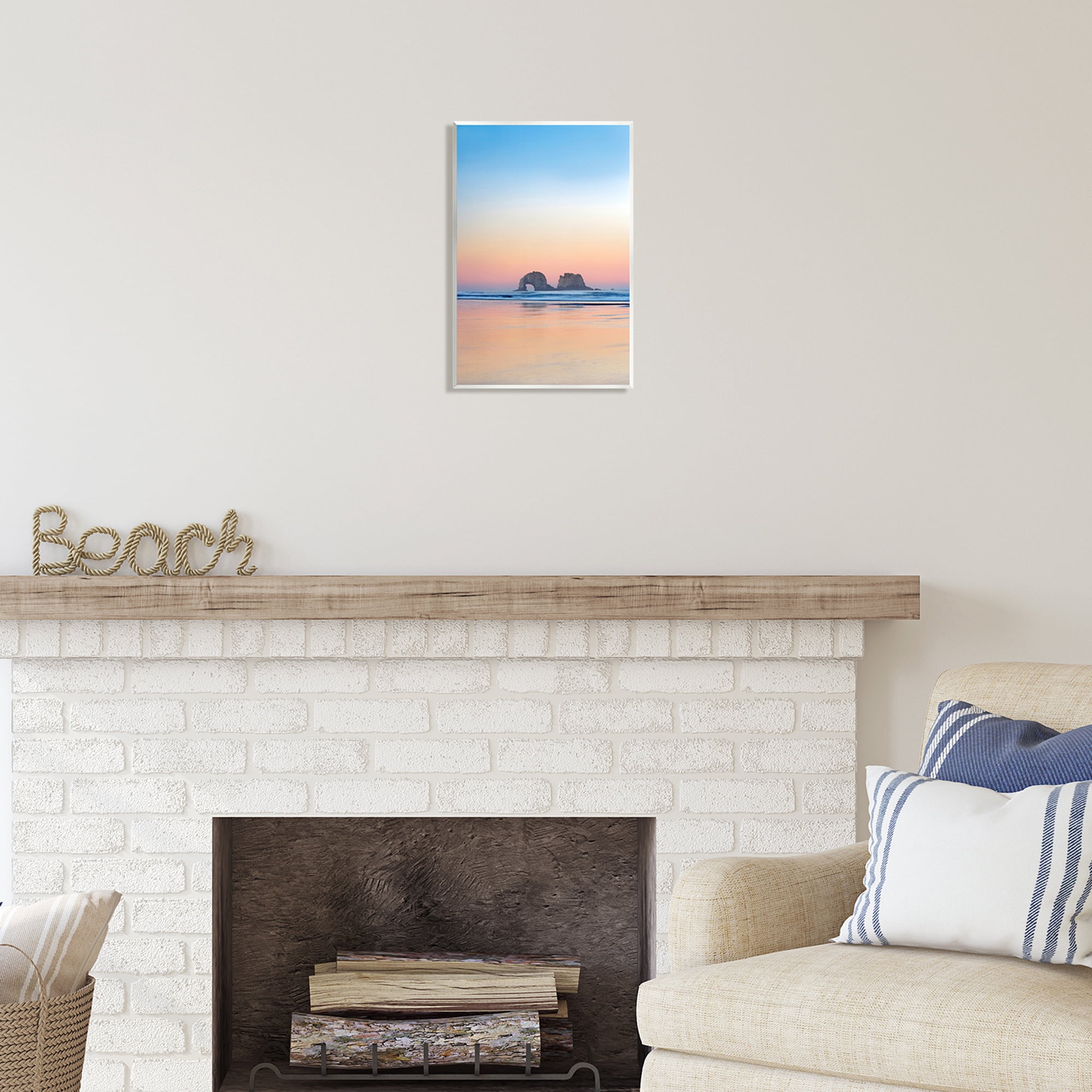 Stupell Industries Distant Ocean Cliffs Sunrise Coastal Photography Unframed Art Print Wall Art