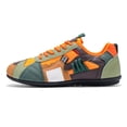 thumbnail image 4 of Rokment Retro Color Block Low Top Fashion Sneakers for Men Casual Breathabe Mesh Leather Patchwork Lace up Walking Tennis Flat Skate Shoes Orange Size 9, 4 of 5