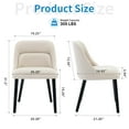 thumbnail image 6 of Accreate Dining Chairs Set of 2, Modern Linen Upholstered Accent Chairs with Padded Set and Strong Wooden Legs for Dining Room, Kitchen, Restaurant, Beige, 6 of 7