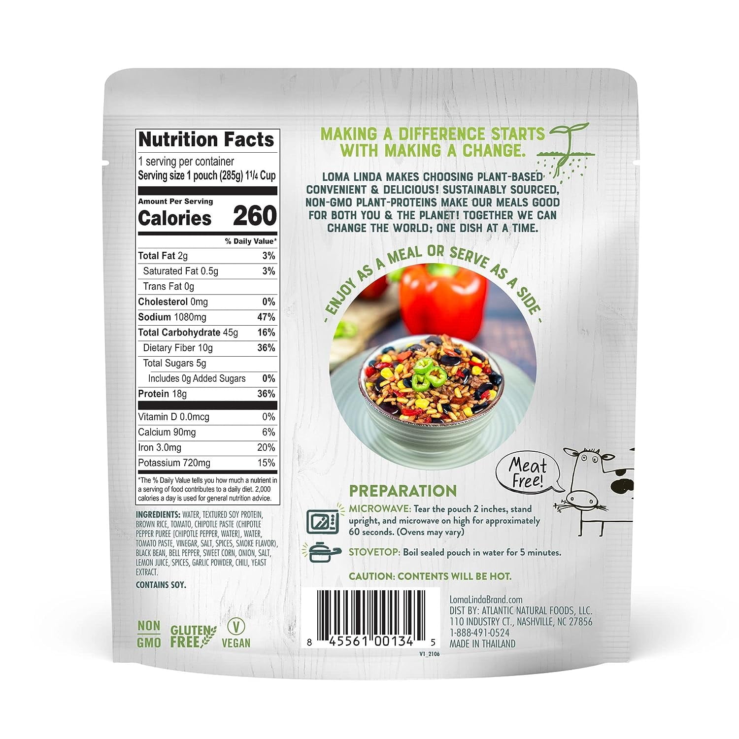 Loma Linda Chipotle Bowl - Plant-Based Protein (10 oz.) (Pack of 12) - Vegan