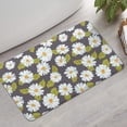 thumbnail image 2 of Darkgray Daisy Flower Green Leaves Pattern Bathroom Rugs Mat,Non Slip Microfiber Bathroom Rug,Rubber Backing,Soft Bathroom Mats for Bathroom Floor,Tub and Shower,17x30in(43x75cm), 2 of 5