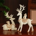 thumbnail image 6 of JWshufel 2 Pack Deer Statue Christmas Decorations Christmas Decor Prosperous Resin Sculpture for Home Office Desktop Bookshelf 7.5 in White, 6 of 6