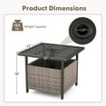 thumbnail image 3 of Costway Rattan Wicker Steel Side Table Outdoor Furniture Deck Garden Patio Pool Gray, 3 of 10