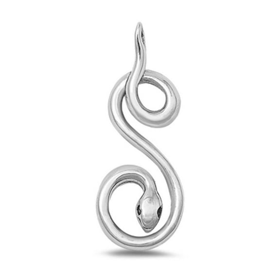 Sterling Silver High Polished Snake Pendant Elegant Charm .925 New Jewelry Female Unisex