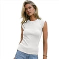 thumbnail image 2 of Camiseta de Tirantes de Punto Básica Informal de Verano para Mujer, con Mangas , Ajustada y Acanalada, Color , Talla XXL, 2 of 8