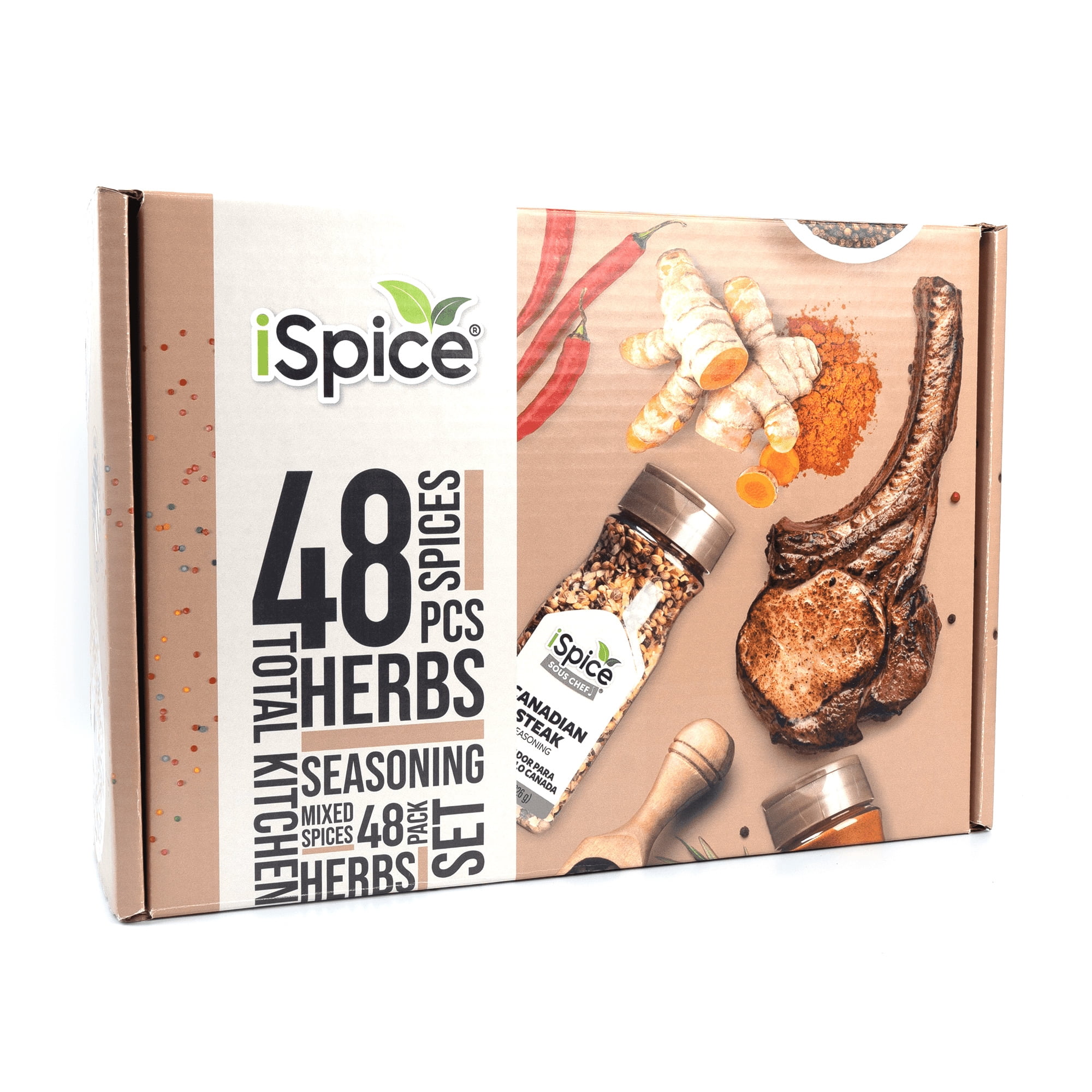 iSpice | 48 Pack of Spice and Herbs | Total Kitchen | Mixed Spices  Seasonings Gift Set | Kosher