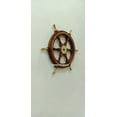 thumbnail image 3 of Nautical Brass Handle Steering Ship Wheel Pirate Captains Wheel Home Decor 18", 3 of 6