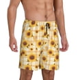 thumbnail image 2 of Vsdgher Short de Pyjama à Carreaux Tournesol pour Hommes Bas de Pyjama Léger avec Poches-3TG, 2 of 6
