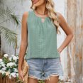 thumbnail image 1 of Soki Women's Tank Tops Loose Round Neck Ruched Sleeveless Tops Casual Basic Vest Shirts, 1 of 5