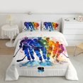 thumbnail image 2 of Manfei Watercolor Ice Hockey Bedding Comforter Set, Modern Sports Lover Twin Comforter Sets, Teenager Boys Girls Reversible Bedding Set, Ultra Soft Home Decor, 2pcs, 2 of 8